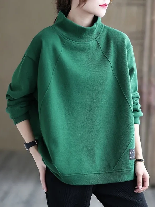 

Thiened Fce Толстовка с капюшоном Женская свободная длинная све Повседневный топ Тонкая верхняя одежда Осень Зима Faion Уличная одежда Sle Regular Le...