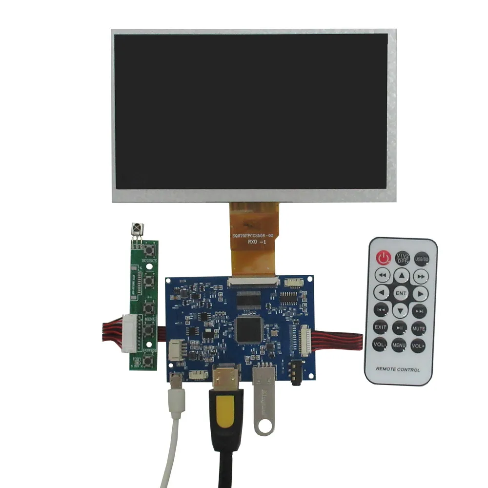 

7 Inch 1024*600 LCD Screen Display Driver Control Board Portable Multipurpose U Disk HDMI Audio DIY For Raspberry Pi PC Monitor