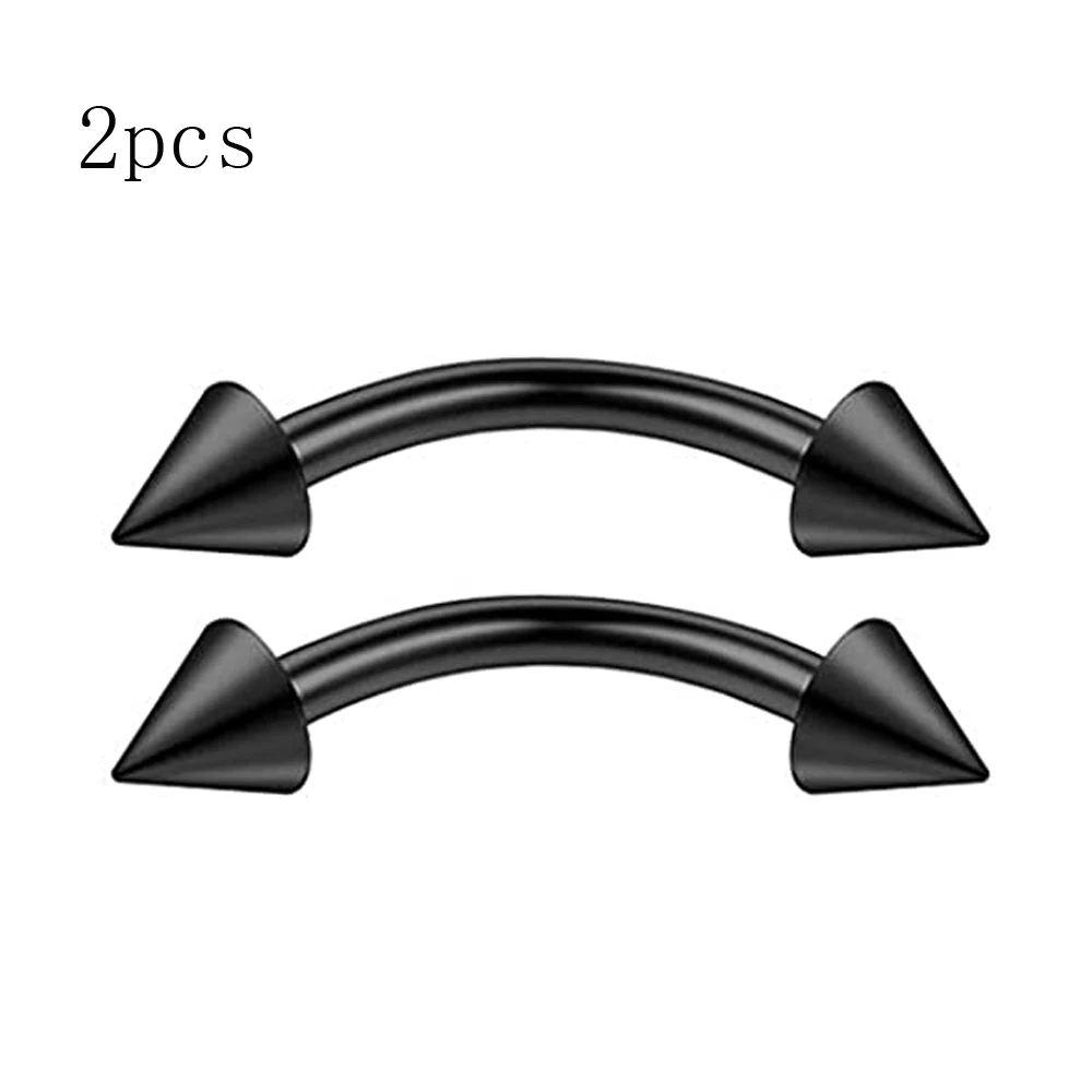 16G Curved Barbell Eyebrow Rings Piercing Surgical Steel Daith Rook Earring Piercing Jewelry for Women Men 6mm 8mm 10mm Black