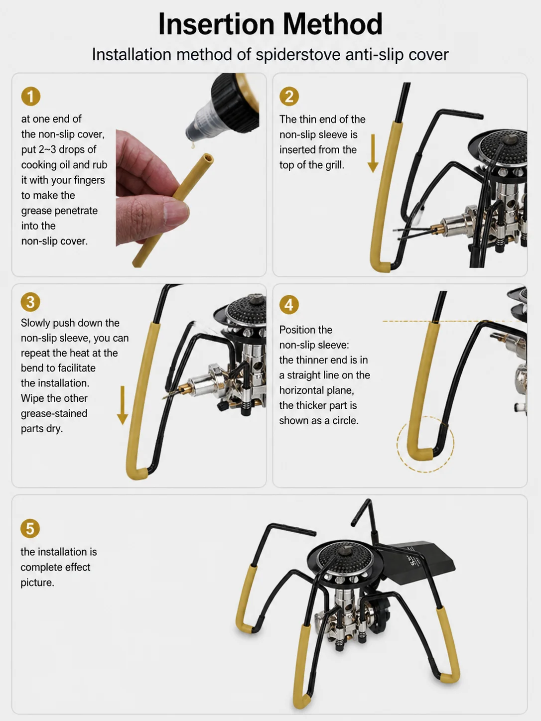WELLHIKE Tragbarer Klappbarer Schwarzer Spider-Gaskocher Camping-Kartenkocher Outdoor-Küchenausrüstung für Picknick, Grillen, Backpacking und Kochen – Detail 6