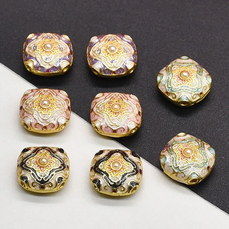 

Cloisonn é капающее масло эмаль четыре листа клевера бусина DIY браслет ожерелье автомобиль подвесные аксессуары