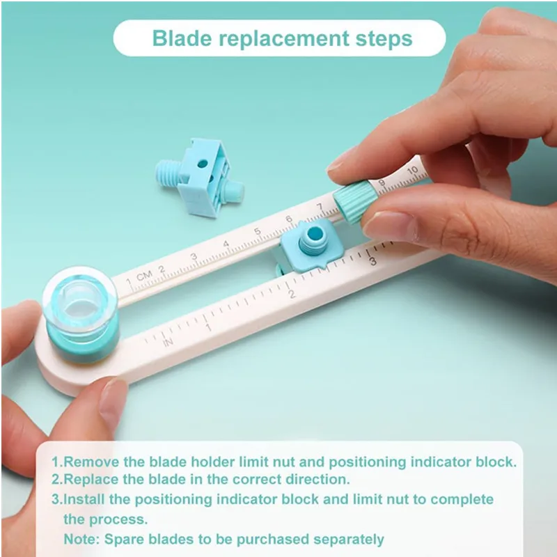 Kaluofan Circle Paper Cutter , Adjustable Any Size 2-20CM DIY Circle Cutters for Crafts, with Bottom Blade Guard