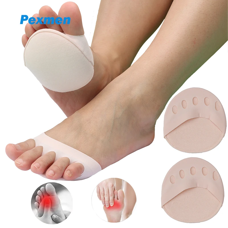 Pexmen-2 almohadillas para el pie para mujer, calcetines invisibles para el metatarso, almohadillas suaves para el pie, para prevenir el dolor y la incomodidad, piezas