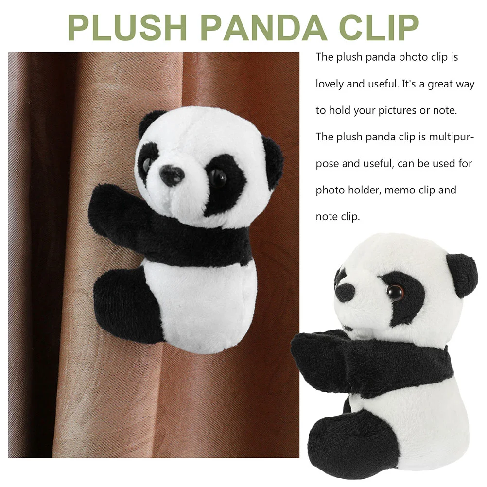 Simulation Panda Clip Plush Animal for Memo Photo Note Home Cute Clips Stuffed Toy