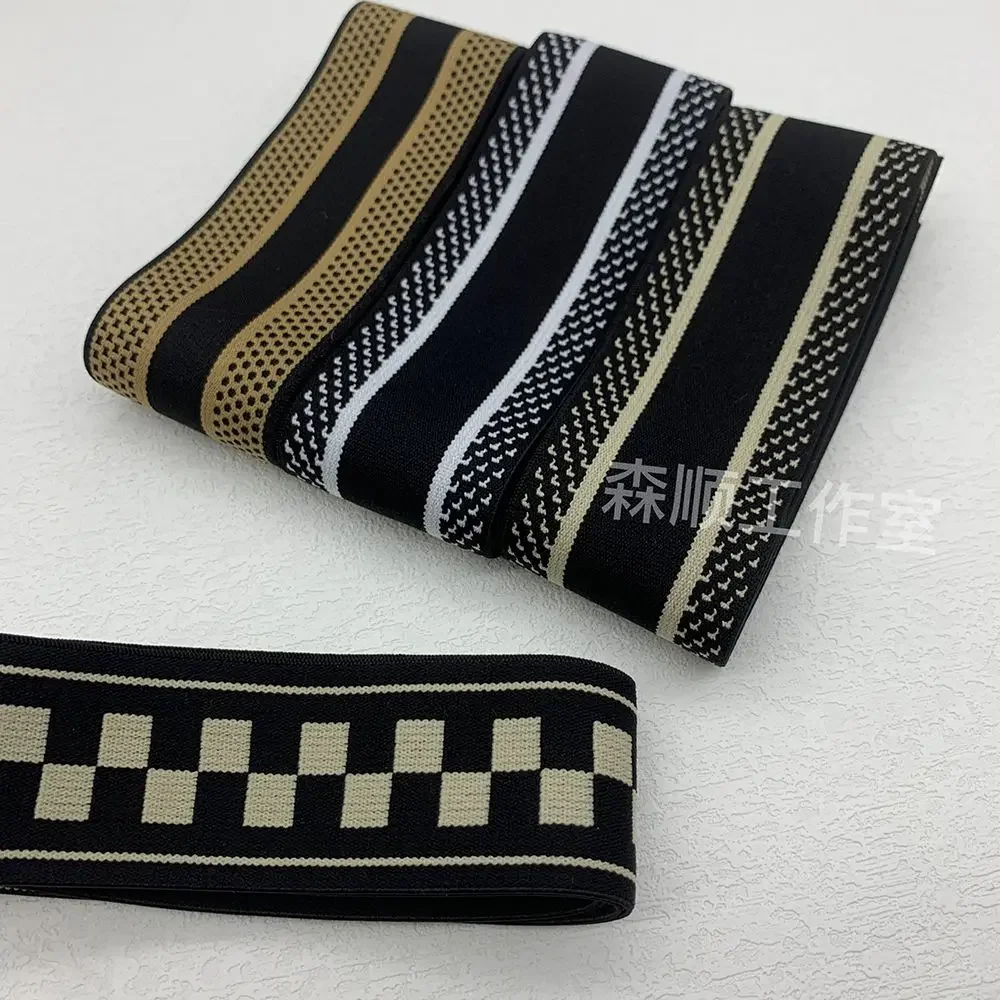 Clothes Widened Side Letter Pants Elastic Band Accessories Garment with Soft Waistbands and Elastic Trims