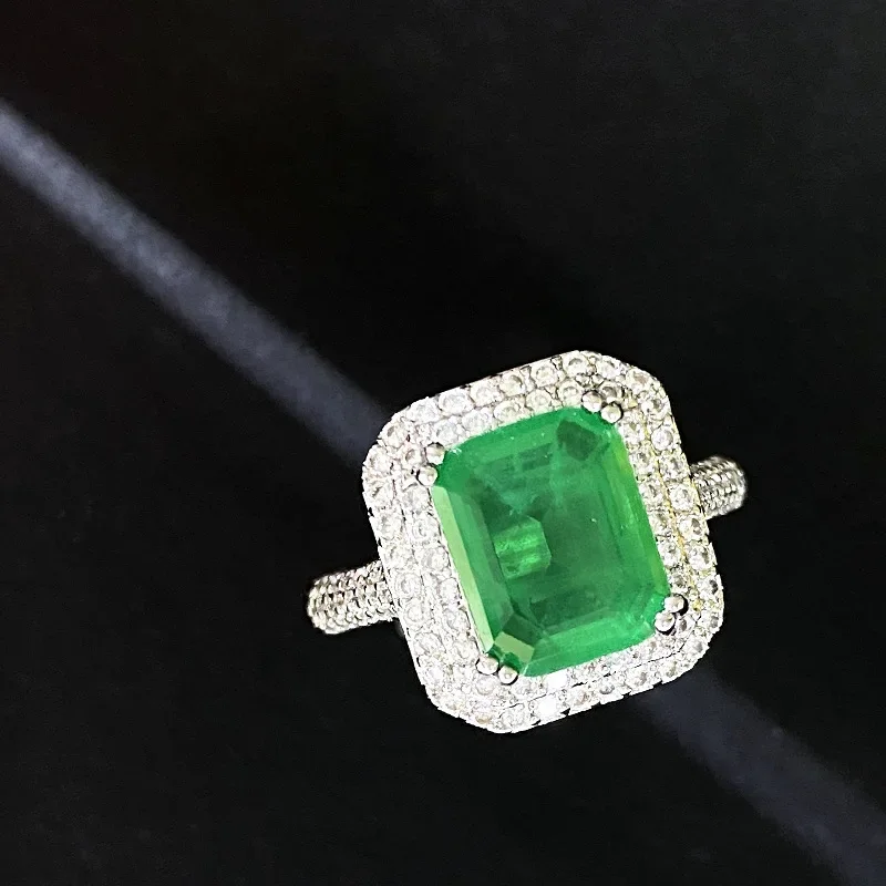 MDLFES مويسان الماس نمط مقلد Paraiba الدائري الحجر الرئيسي 8*10 خيط القطن الحلوى الملونة الكنز الدائري #4