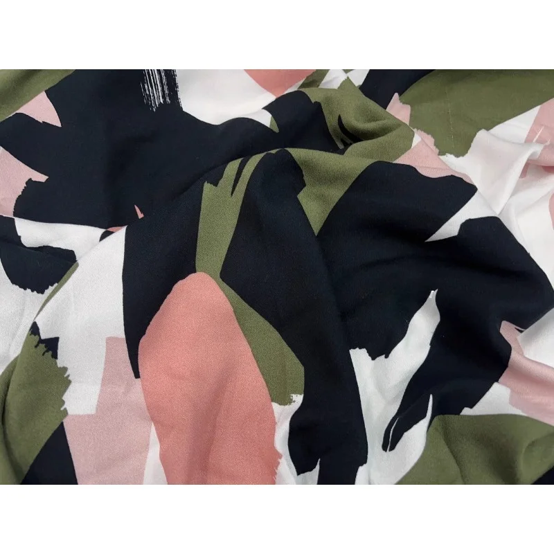 Bloqueio de cor pintura a óleo estilo camuflagem tecidos impressões telas vestidos costura tmc caça acessórios engrenagem tática esportes