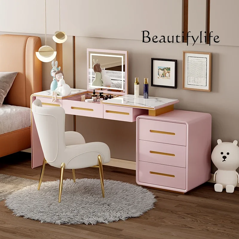 Bedroom Small Modern Simple Storage Cabinet Integrated Small Apartment Makeup Table Dresser