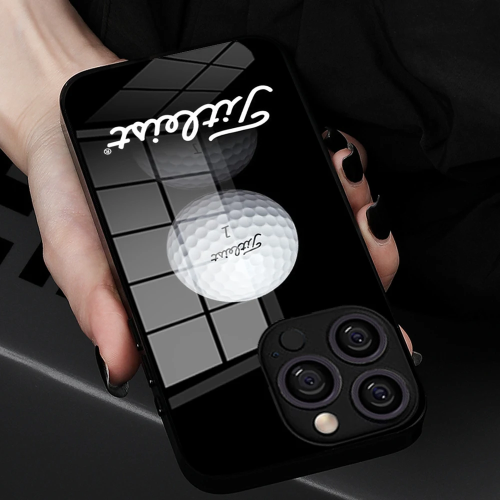 Sport Golf Ball Golf titleists Phone Case Glass For iPhone 16 Promax 15 Pro 14 Plus 13 Pro 12 mini Samsung S24 S23 Black Covers