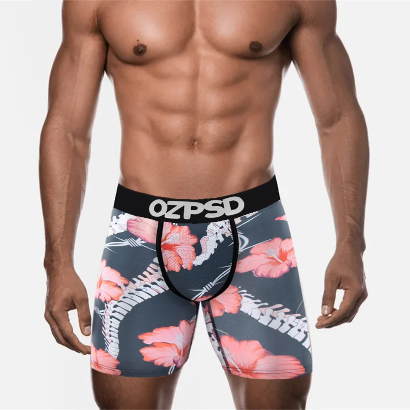 Сексуальное мужское нижнее белье OZPSD, боксеры, мужские трусы, нижнее белье, мужские трусы, шорты-боксеры, дышащие мужские боксеры с принтом
