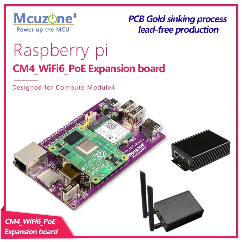 

CM4_wifi6_PoE expansion board PCIE M.2 intel AX200 AX210 bluetooth HDMI CSI1 USB-C 4G Wi-Fi6E case router