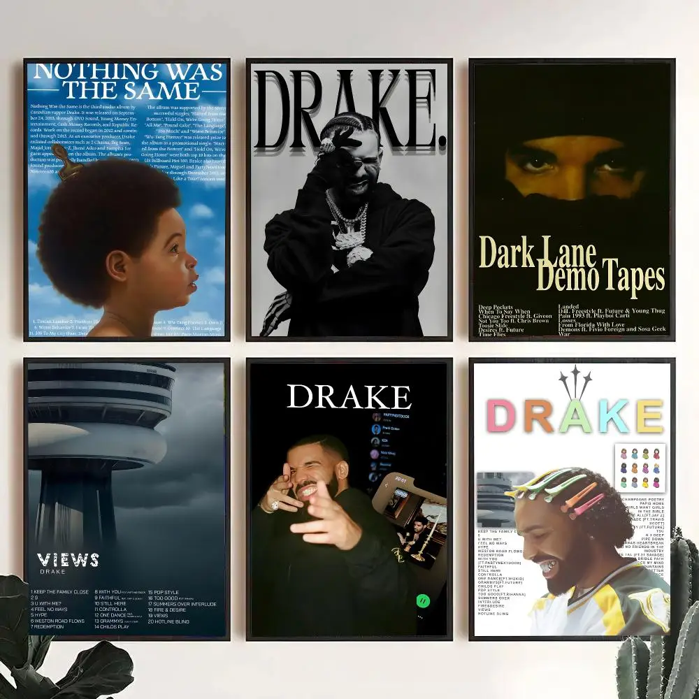 Popular Rapper D-Drake Poster Decorative Wall Art Stickers Mural For Home Living Room Hallway Decor Gift