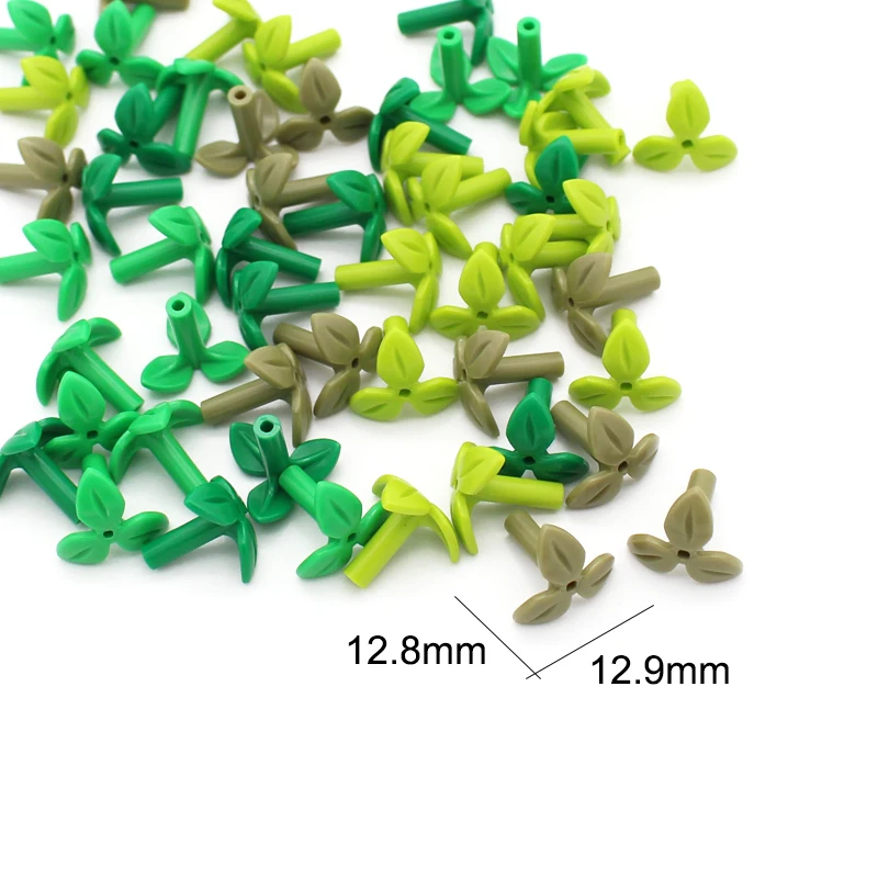 MOC Bricks Plant Stem with Bar Carrot Top Twig Club Compatible Building Block Compatibel 33172 33183 Vegetable Food Farmland Toy view 4