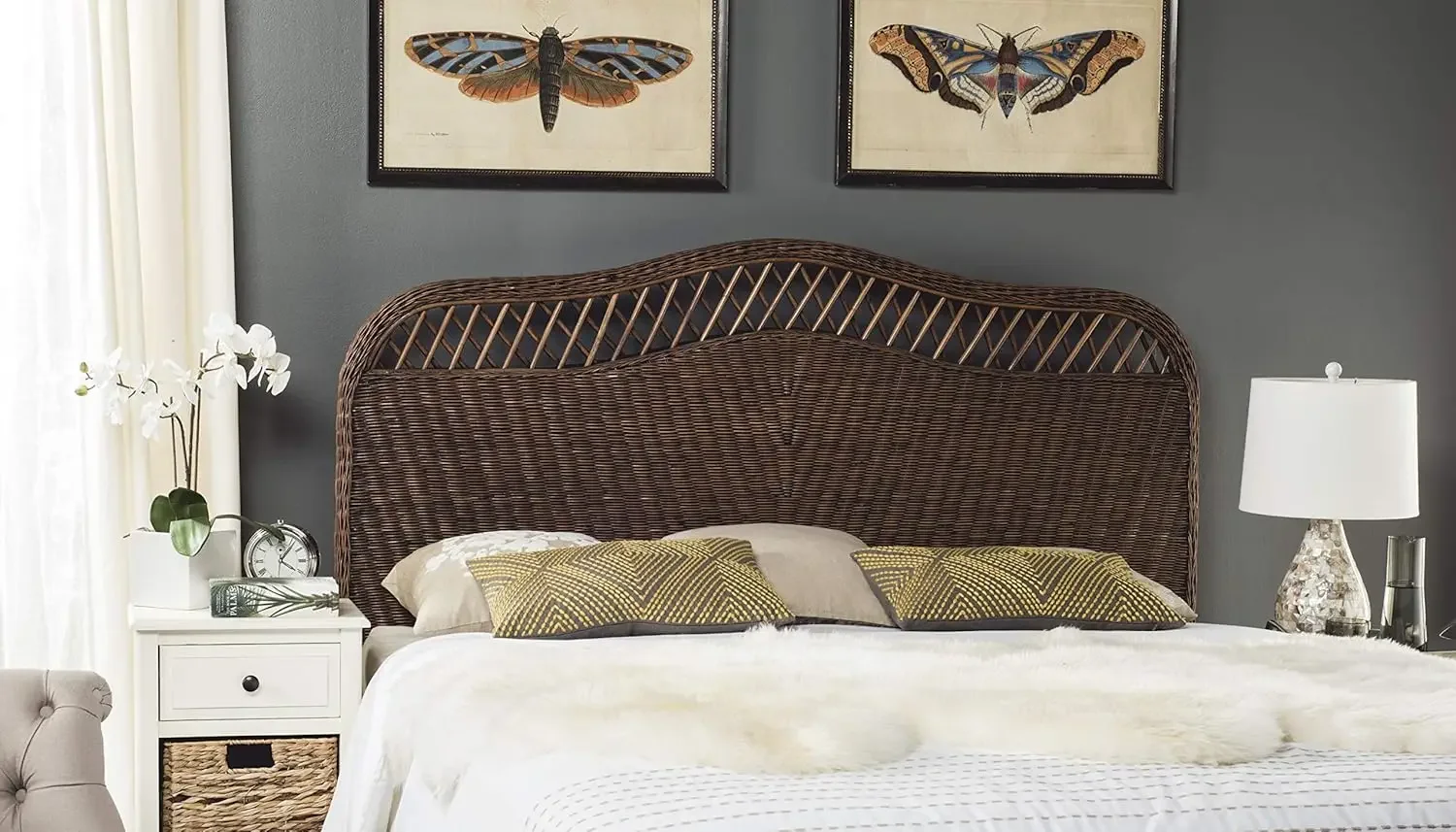 Safavieh Home Collection Sephina Brown Rattan Headboard (Queen)