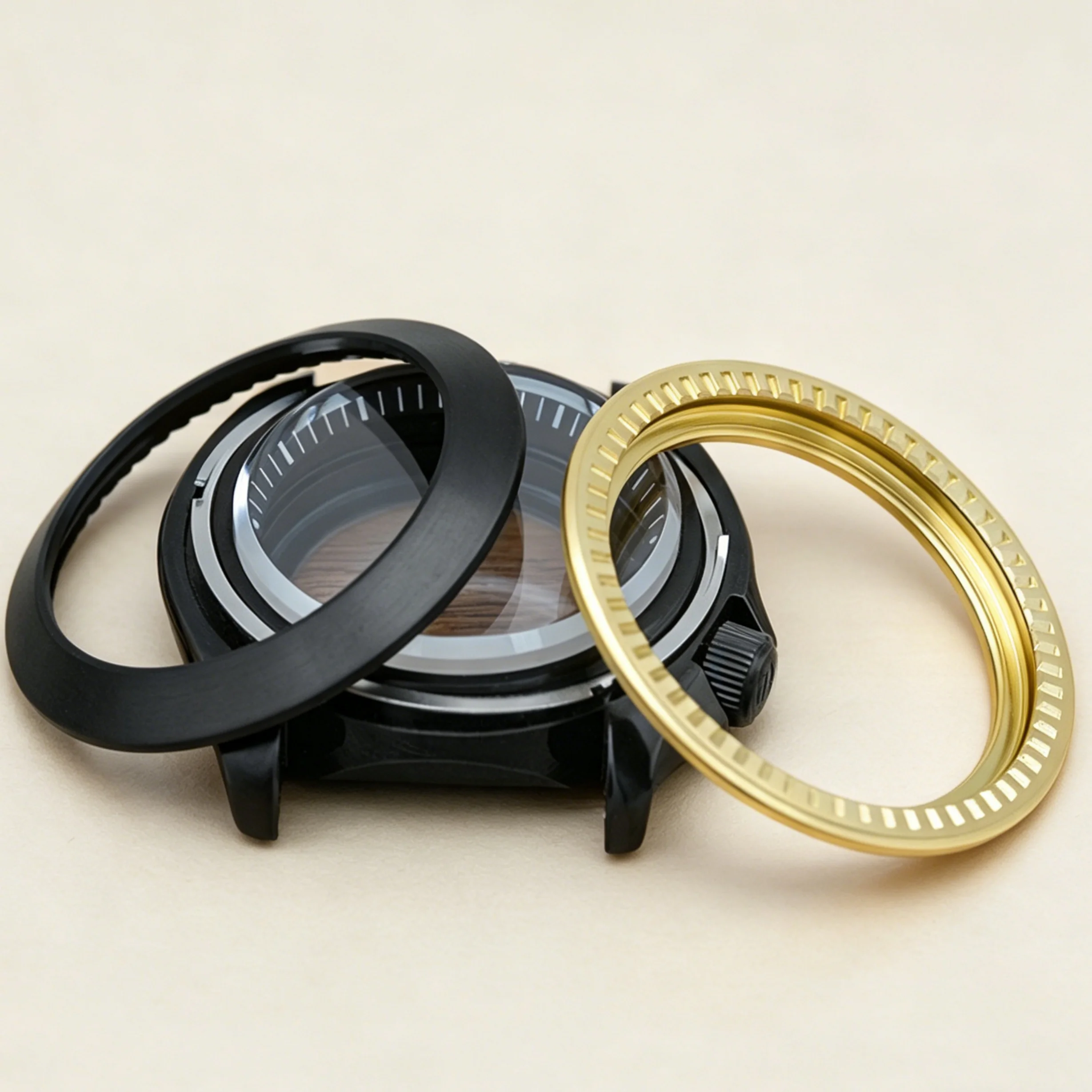 

Mod Black SKX007 SKX009 Replace Case Tran sparent Back Cover for NH35 NH36 4R35 4R36 Movement NH35 Men Watch Case