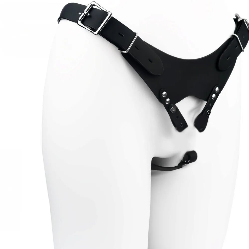 Ceinture de chasteté auxiliaire en cuir PU، pour Cage à coq en metal، accessoire de Cage de chasteté masculine، harnais، jouets