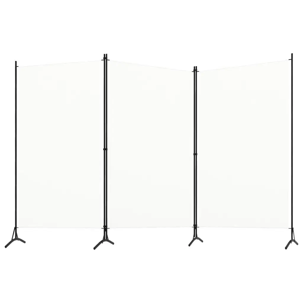 Stylish 3-Panel White Room Divider - 260x180 cm Privacy Screen for Home Decor