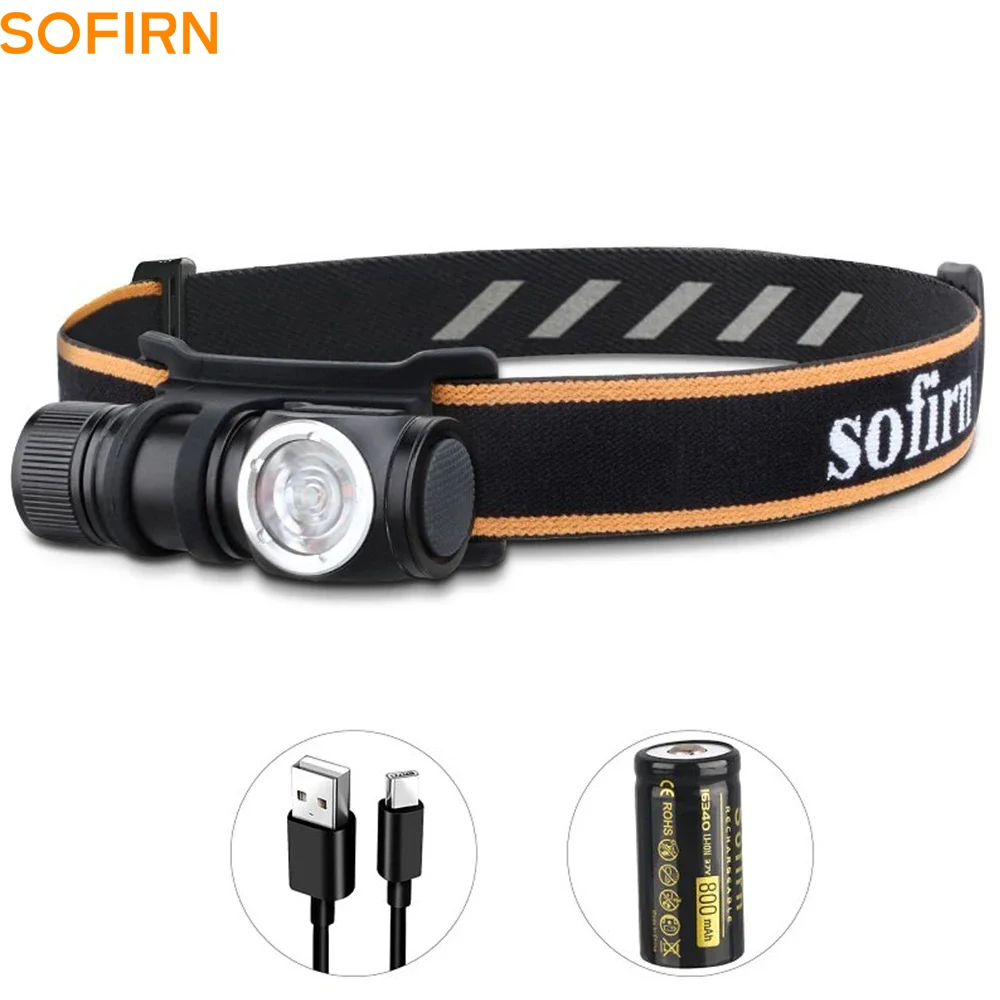 Sofirn HS10 USB C Rechargeable Mini 16340 Headlamp 1100lm LH351D 90CRI Angle Flashlight TIR Optics with Magnet Tail 2 Groups
