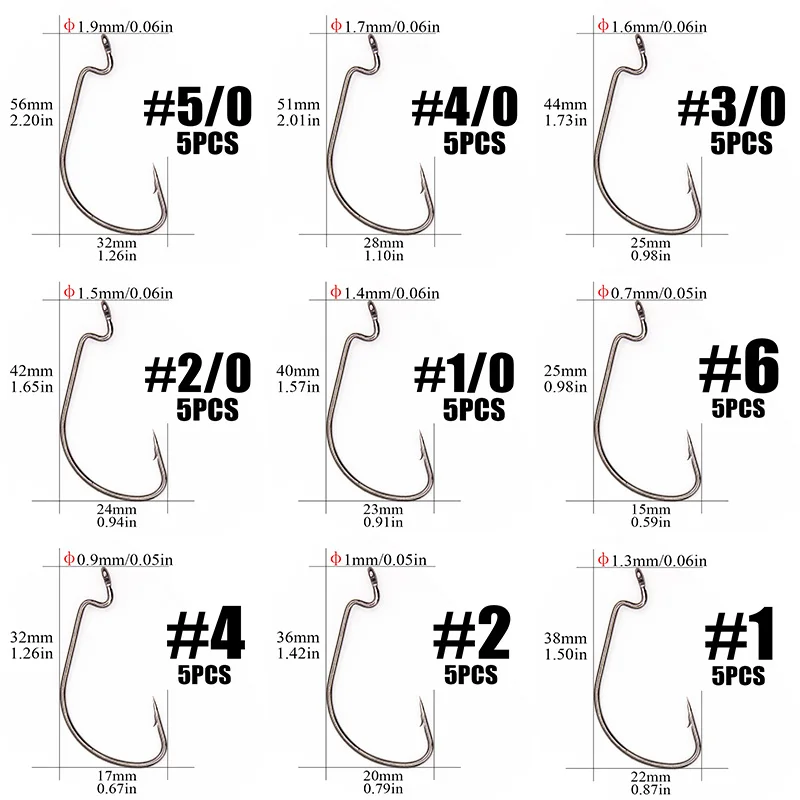 Anzuelos offset boca ancha – Jig y crank con púas para carpa