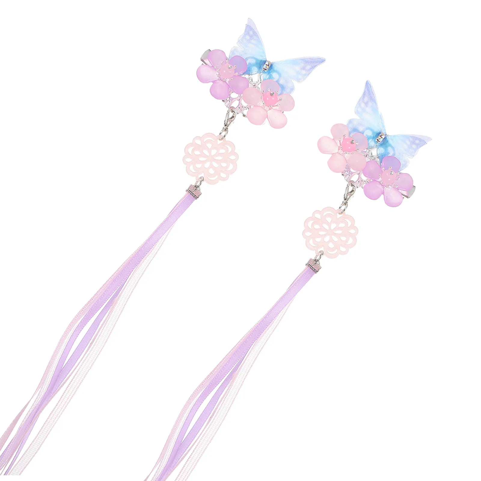 

1Pair Butterfly Hair Clips Chinese Style Retro Hairpins Child Hanfu Hairpin Children Hair Accessories Cosplay Party Birthday