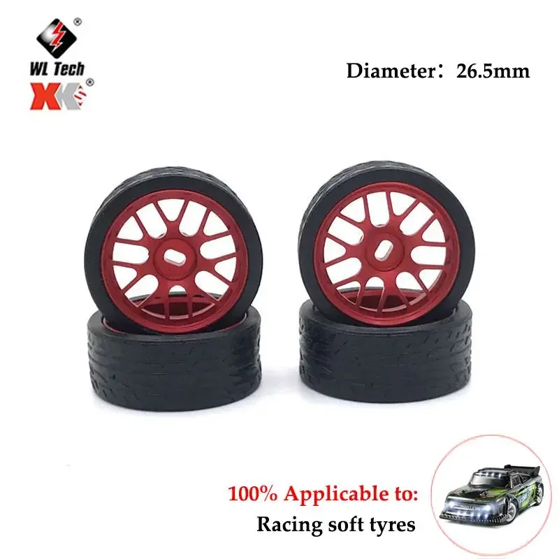 Metal Wheel Hub&Draft Logo Tire for HGD1 MINI-Q MINI-D MINI-Z DRZ 1/28 Wltoys 284131 K969 K979 K989 P929 RC Car Upgrade Wheels