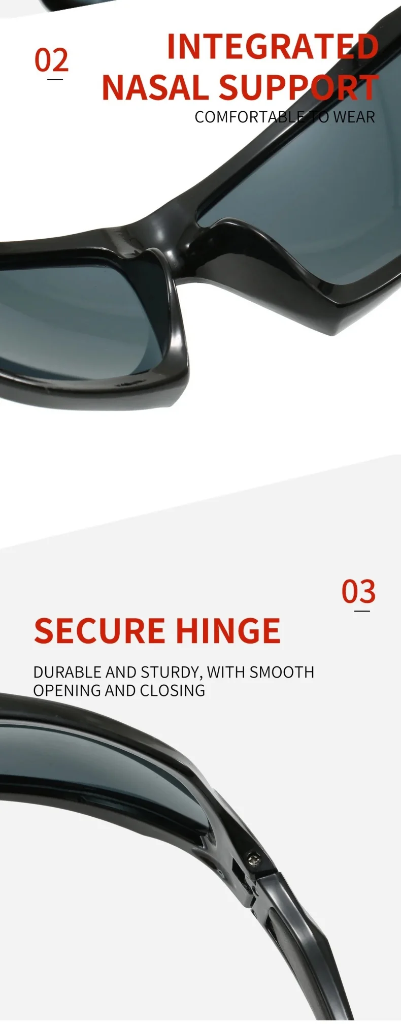Okuma polarisierte Brille UV400, winddicht und sandresistent gegen UV-Blendung, vermeidet Augenschäden durch äußere Einflüsse – Detail 6