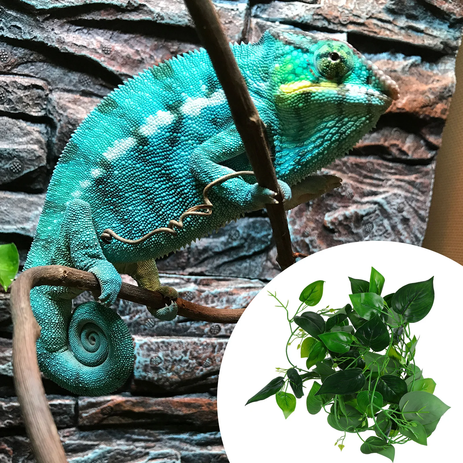 

Artificial Simulation Vine Leaves Reptile Vines Environment Friendly Decoration for Aquarium Fish Tank Reptile Cage Lifelike