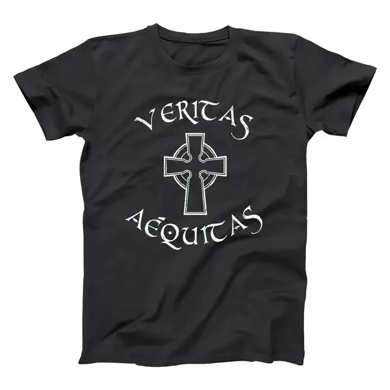 Boondocks Saints Veritas Aequitas Irish Cross Black Basic Men's T Shirt