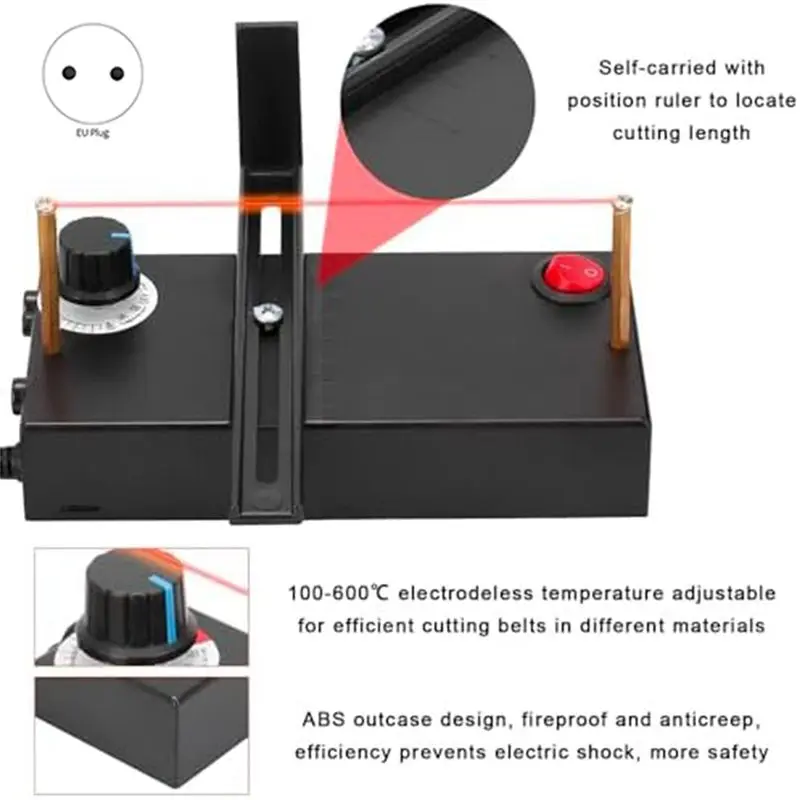 Ribbon Cutter, Home Use Hot Ribbon Cutter Machine DIY Rope Band Craft Manual Tool Machine High Thermal EU Plug Durable-AT36