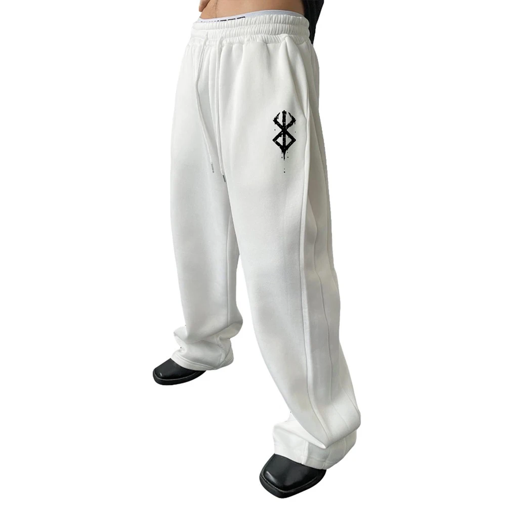 

Последняя модель мужских брюк, повседневные спортивные штаны с простым принтом, брюки с эластичной резинкой на талии и шнурком, подходят вельветовые мужские брюки, винтажные