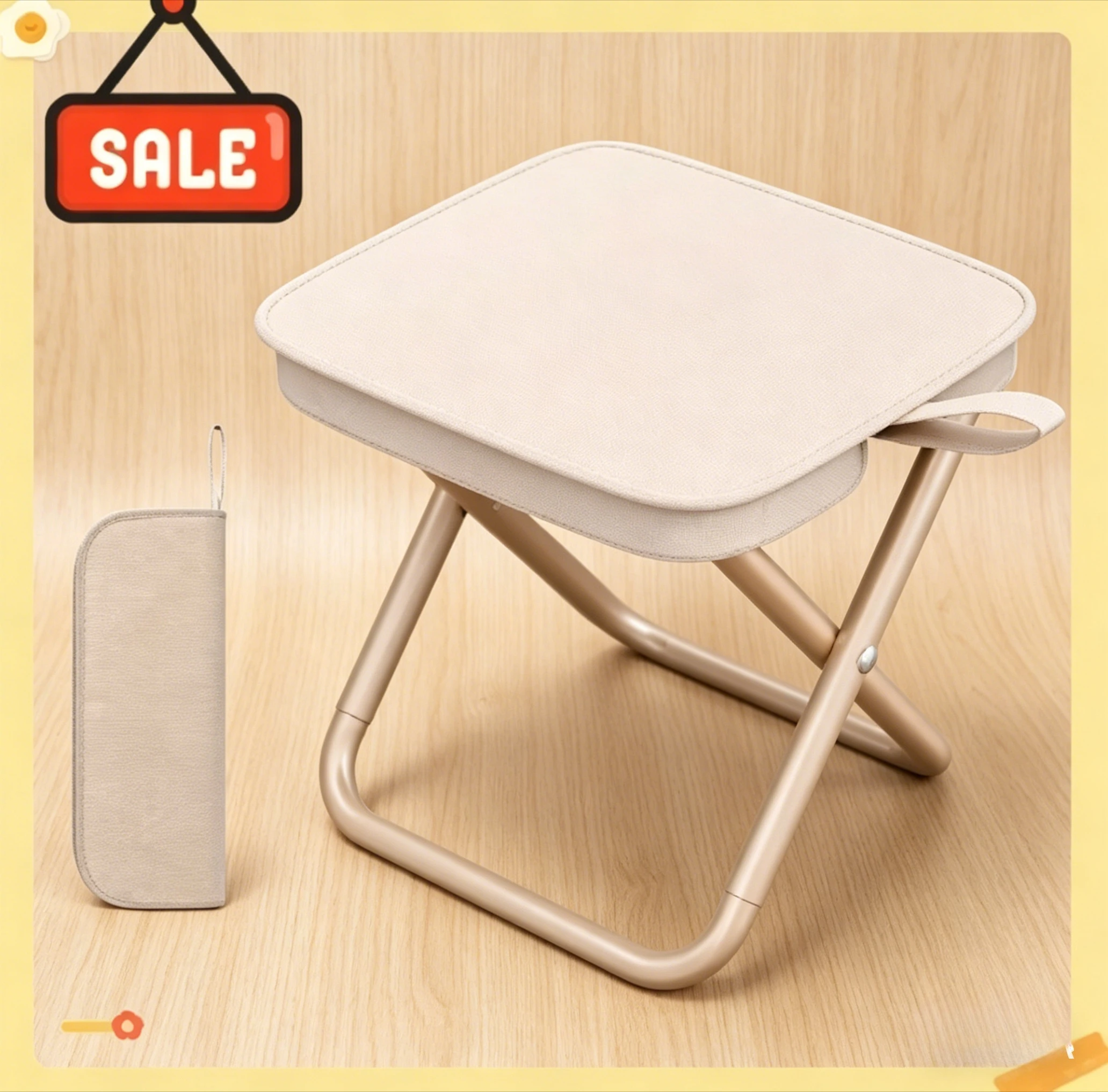 Multifunctional Folding Stool Outdoor Foldable Fishing Chair Portable Compact Small Seat for Camping Picnic Travel Backpacking