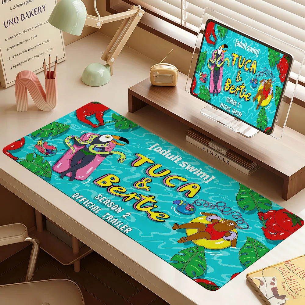 Cartoon T-Tuca Bertie Mouse Pad Large Non-slip Lockedge Desktop Computer Desk Mat Keyboard Writing MousePad Office Gamer Student