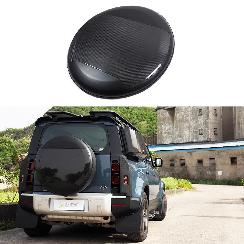 Carbon  Weatherproof Tyre Leather Spare Tire Wheel Protector Cover Truck Trailer For Land Rover Defender 90 110 2020