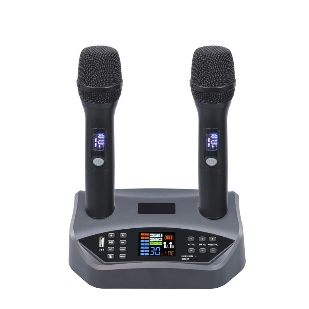 

Professional 100 channel with mixer reverb reverb howling anti vocal cut BT DSP wireless microphone