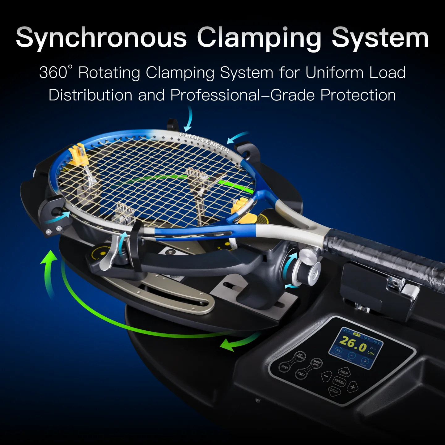 Mesin Penyetel Senar Raket Badminton/Tenis Otomatis Cerdas S3169 Berbahan Logam yang Tahan Lama