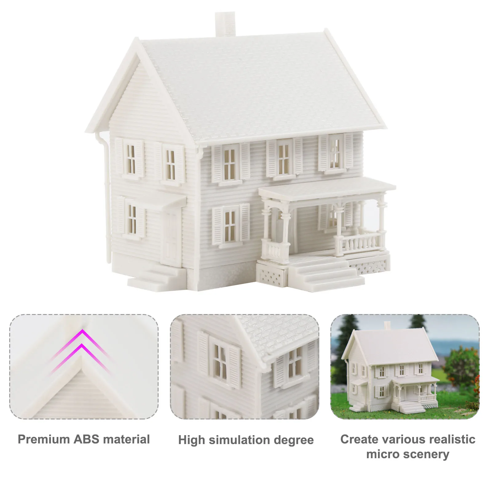 Evemodel N Scala 1:160 Modello Dwelling House Kit base recinzione a due piani con portico smontato non verniciato JZN5895JJM