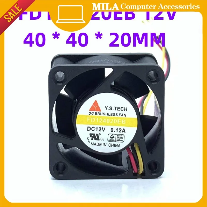 

FD124020EB 12V 0.12A 1,44 W 33.5DB 40*40*20MM вентилятор питания с двойным шариковым инвертором, инвертор, вентилятор для шкафа