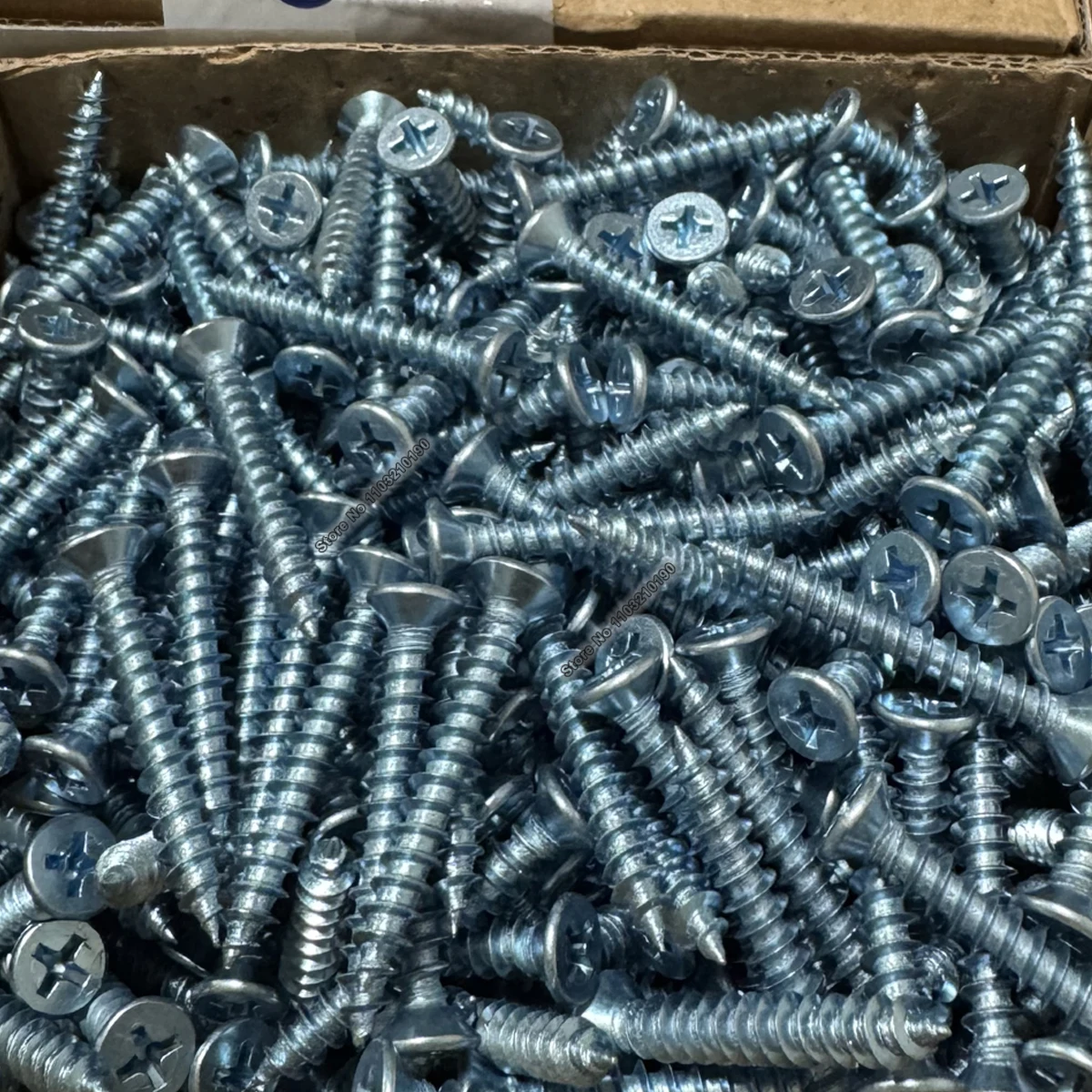 10/30/50/100pcs M4 M5 M6 Zinc Plated Steel Cross Phillips Flat Countersunk Head Self-tapping Small Screw Wood Use Length 10-50mm