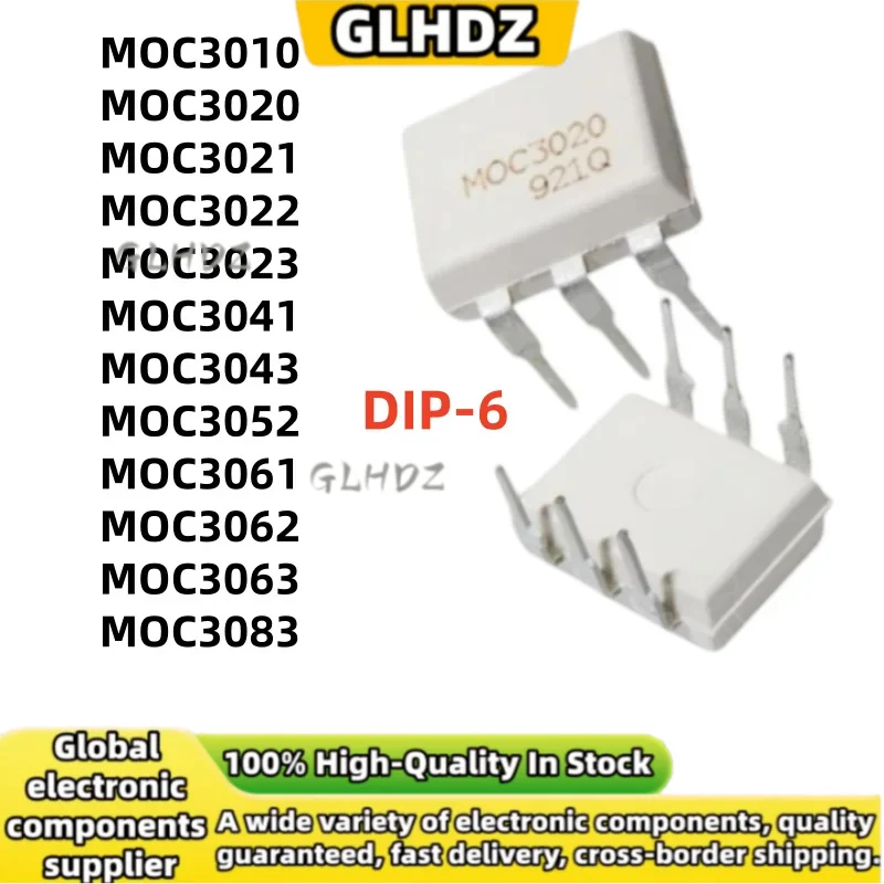 10UNITS MOC3010 MOC3020 MOC3021 MOC3022 MOC3023 MOC3041 MOC3043 MOC3052 MOC3061 MOC3062 MOC3063 MOC3083 DIP-6