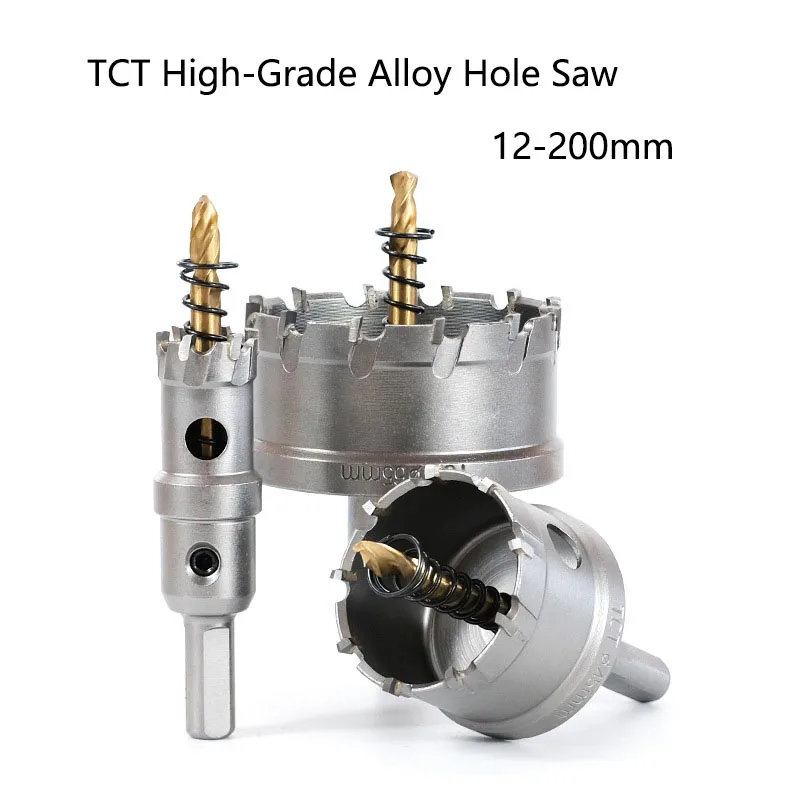 30-200mm TCT Carbide Tip Hole Saw Drill Bits Cobalt Steel Hole Opener Stainless Steel Iron Thick Metal Cutting Kit