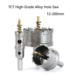 30-200mm TCT Carbide Tip Hole Saw Drill Bits Cobalt Steel Hole Opener Stainless Steel Iron Thick Metal Cutting Kit