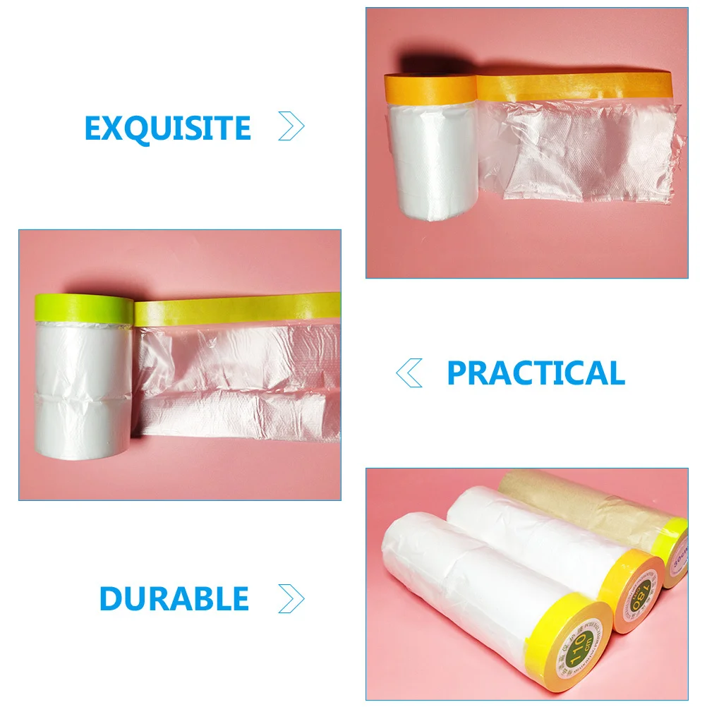 6 pezzi 6 rotoli di pellicola per mascheratura leggera resistente allo strappo per la pittura automobilistica protezione antipolvere design bobina pittori rotolo di nastro casa