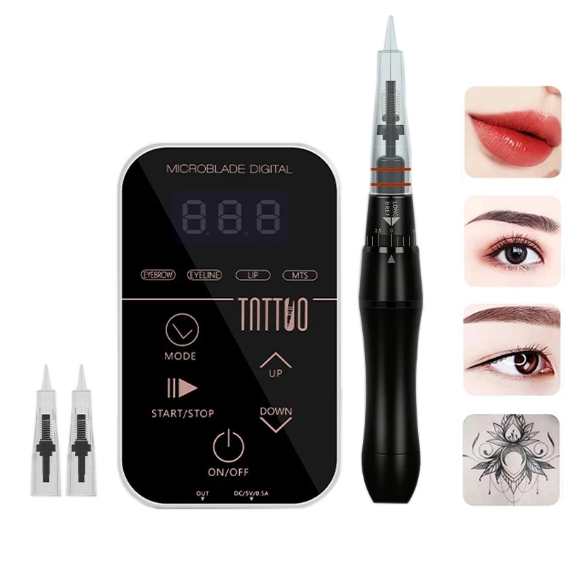 

New Semi-Permanent Makeup Tattoo Machine Kit With Digital Display For Eyebrow Lip Eyeline Non-anesthesia Tattoo Devices