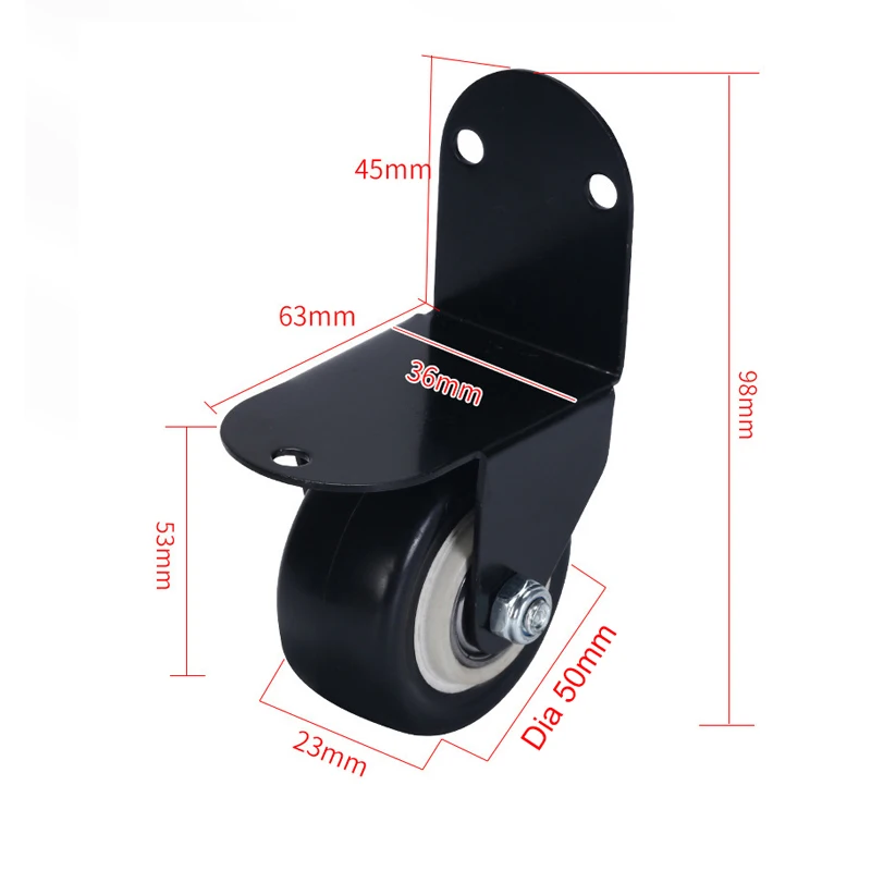 4Pcs L-Shaped Bracket Casters Wheels ,Furniture Caster,with Screws,120kg Load Capacity,for Cots,Flower Stands,Desks