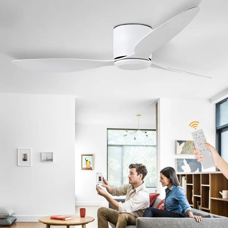 Nordic 42/52inch Ceiling Fans Without Lights 30W DC Motor Ceiling Fans with Remote Control Ceiling Lamp No Lights AC110-220V