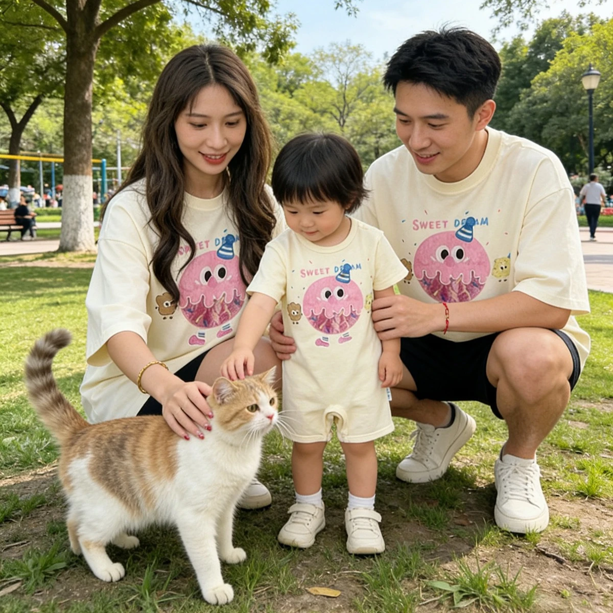 

New Parent-child Funny T-shirt Family Matching Summer Clothes Baby Newborn Romper Father Mother Son Daughter Short Sleeve Tops