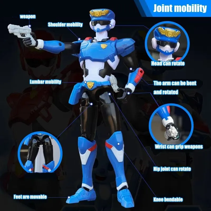 새로운 미니포스 슈퍼 경찰 파워 볼트 맥스 레오 모델 액션 피규어 관절 가동 인형 로봇 미니 포스 모델 장난감 어린이 선물