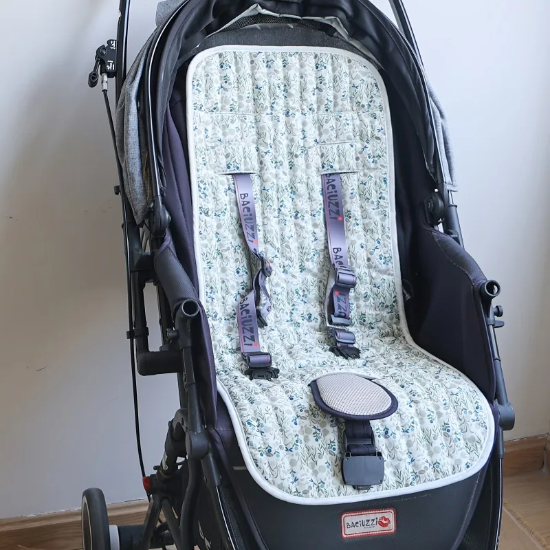 Подушка для детского автокресла, новые тонкие хлопковые подушечки с принтом для колясок, стульчики для кормления, дышащая, машинная стирка, удобная коляска