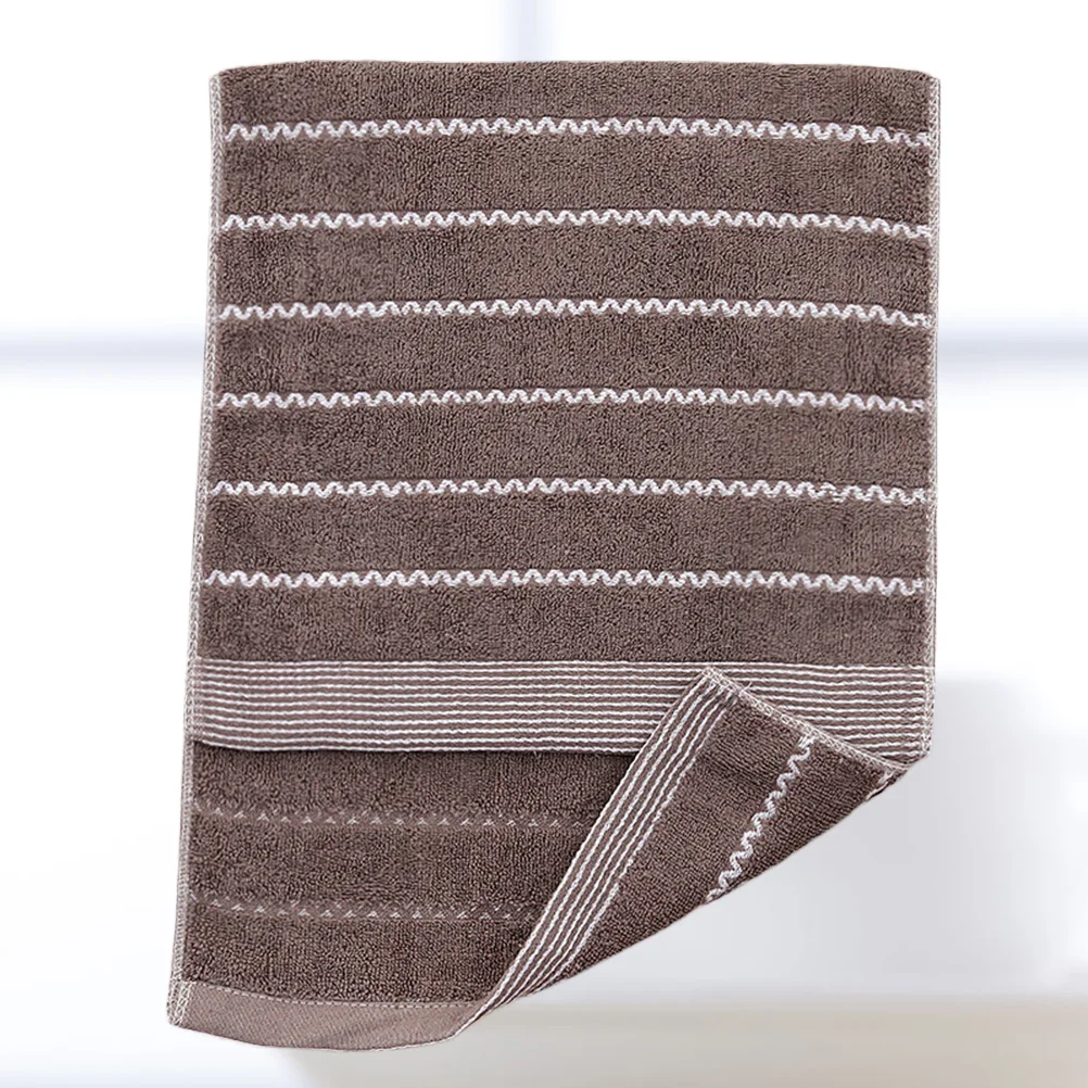 

Thick Comfortable Jacquard Cotton Towels Dark Brown Super Absorbent Safe for Home Hotels Barber Shops Bath Hand
