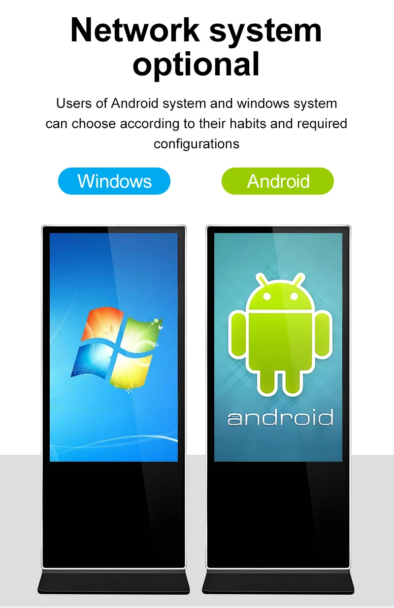 آلة إعلانية عمودية مقاس 43/55/65 بوصة تعمل باللمس ومشغل LCD عالي الوضوح #3